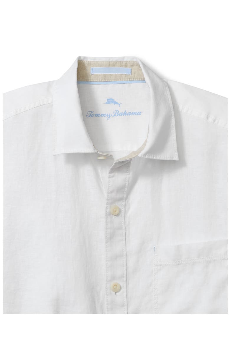 Paradise Breezer Short Sleeve Linen Button-Up Shirt, Alternate, color, WHITE