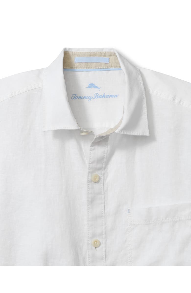 Tommy Bahama Paradise Breezer Short Sleeve Linen Button-Up Shirt, Alternate, color, White