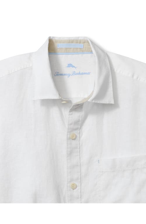 Tommy Bahama Paradise Breezer Short Sleeve Linen Button-up Shirt In White