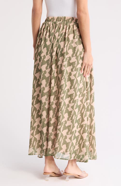Renee C Women's Print Semi Sheer Maxi Skirt In Green