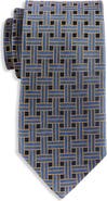 Oak Hill Premium by DXL Big & Tall Patterned Link Silk Tie