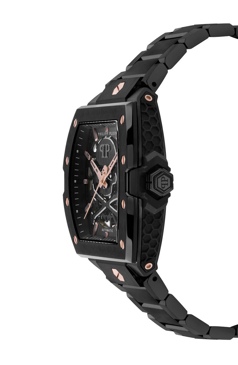 PHILIPP PLEIN The $keleton 2.0 Automatic Black Bracelet Watch, 44mm, Alternate, color, Ip Black