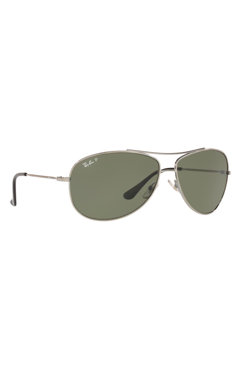 Ray-Ban 63mm Polarized Aviator Sunglasses, Alternate, color, Gunmetal