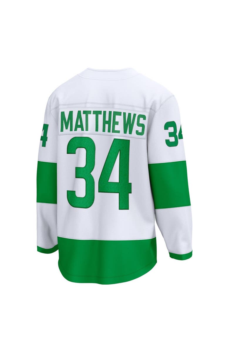 FANATICS Men's Fanatics Branded Auston Matthews White Toronto Maple Leafs St. Patricks Alternate Premier Breakaway Player Jersey, Alternate, color,