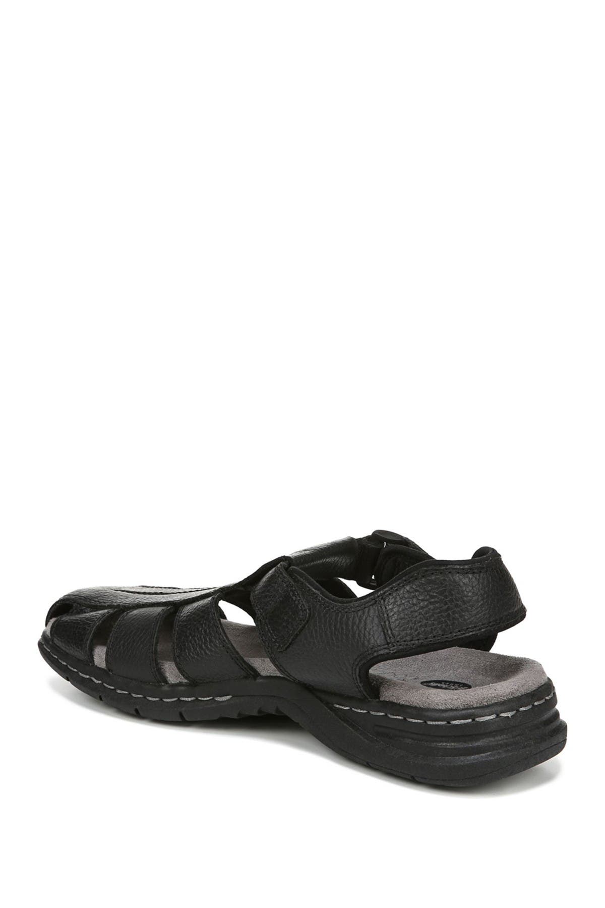 Gaston Leather Sandal, Alternate, color, BLACK