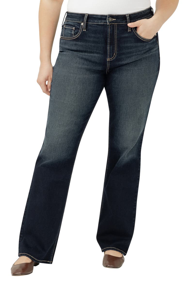 Avery High Waist Slim Bootcut Jeans, Main, color, DAKOTA