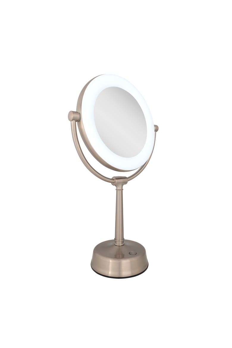 Lexington Lighted Makeup Mirror with 10X/1X Magnification, Alternate, color, Rose Gold