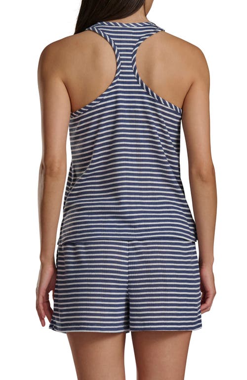 Splendid Print Pointelle Knit Short Pajamas In Blue