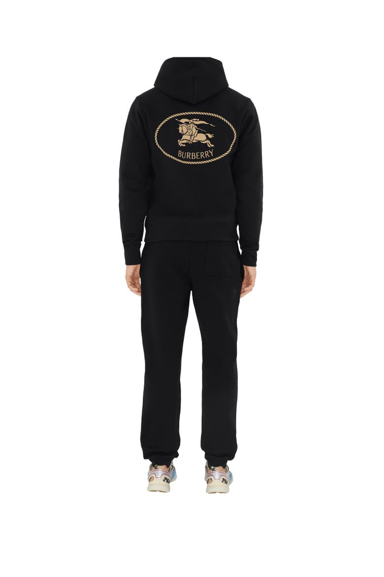 Knight Stamp Cotton Jogging Pants, Alternate, color, Black