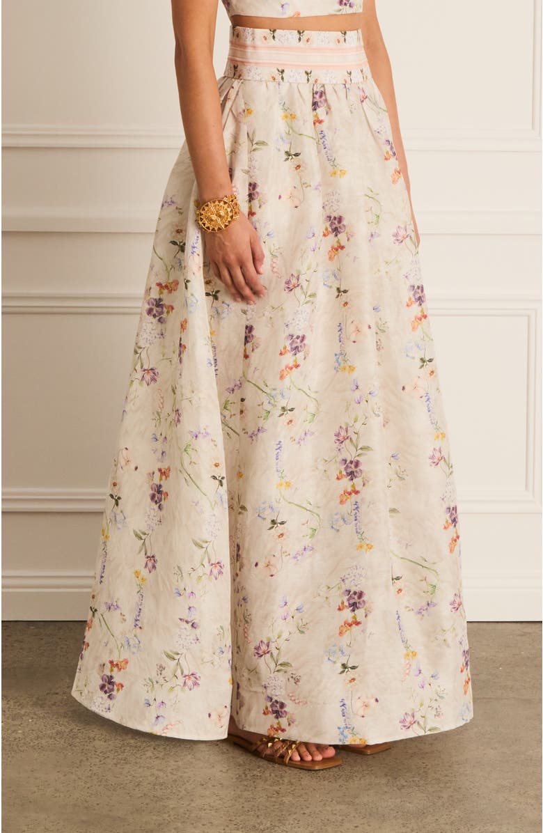 Aqua Blu Moonflower Zandra Maxi Skirt, Alternate, color, White