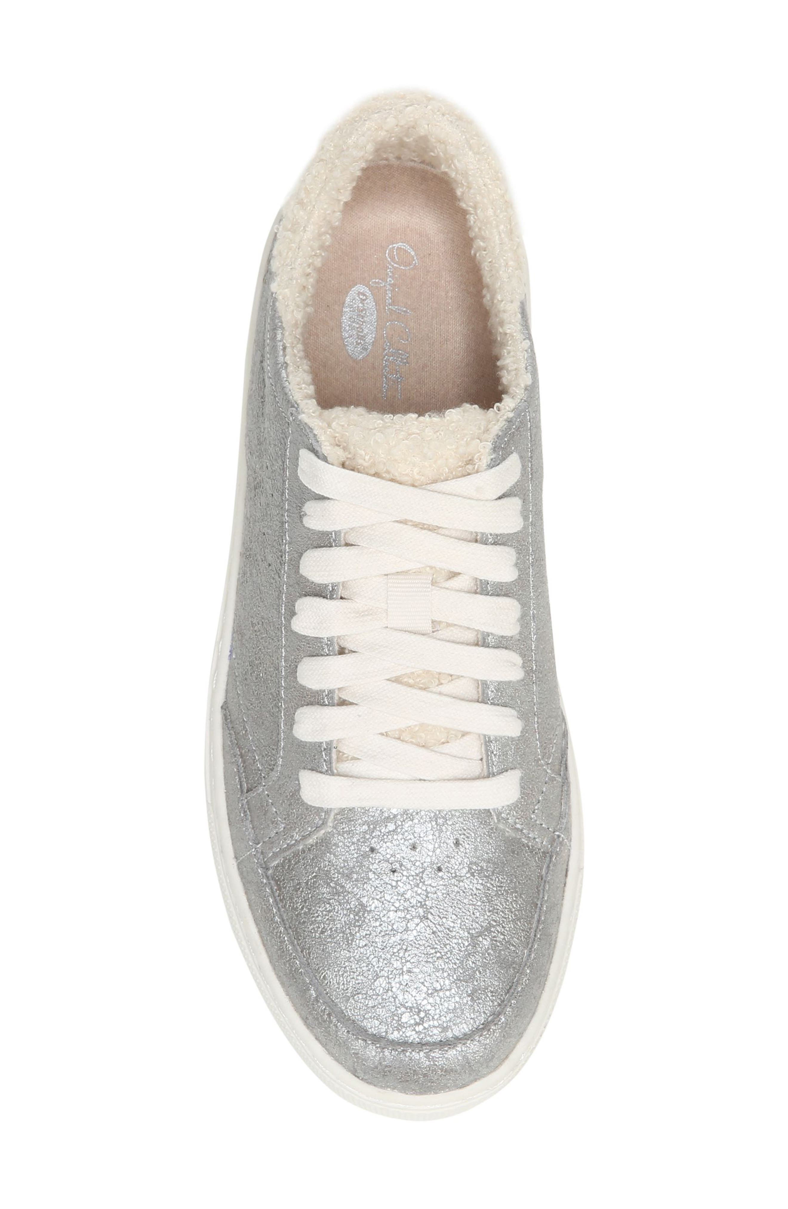 All In Cozy Faux Shearling Sneaker, Alternate, color, GREY METALLIC
