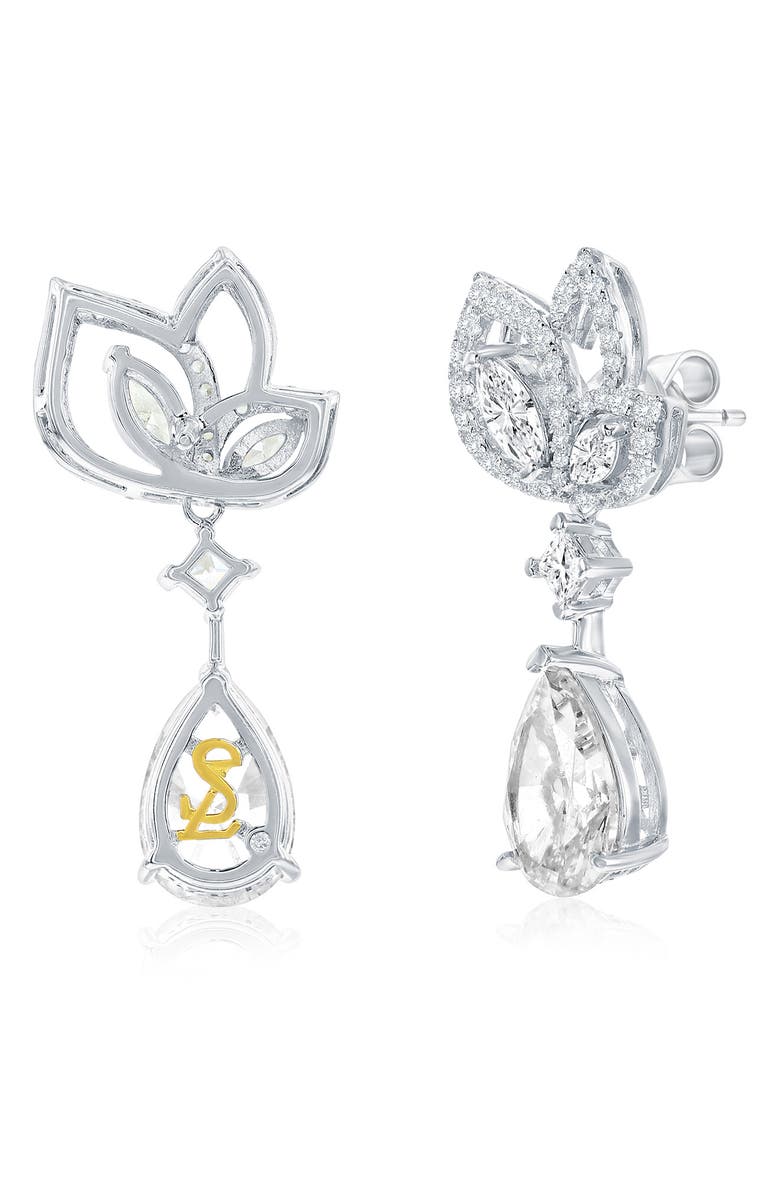 SUZY LEVIAN Gala Firework Drop Earrings, Alternate, color, White