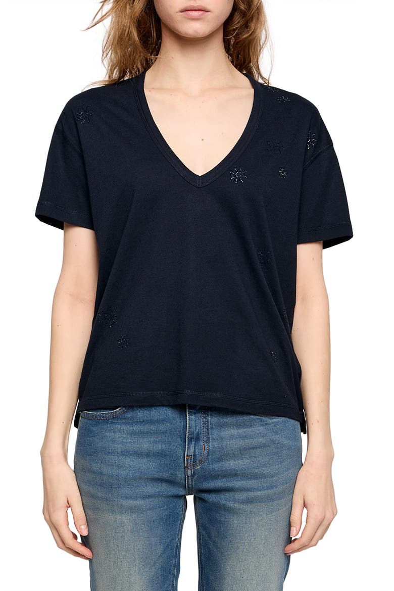 Marta Embellished Tee, Main, color, ENCORE