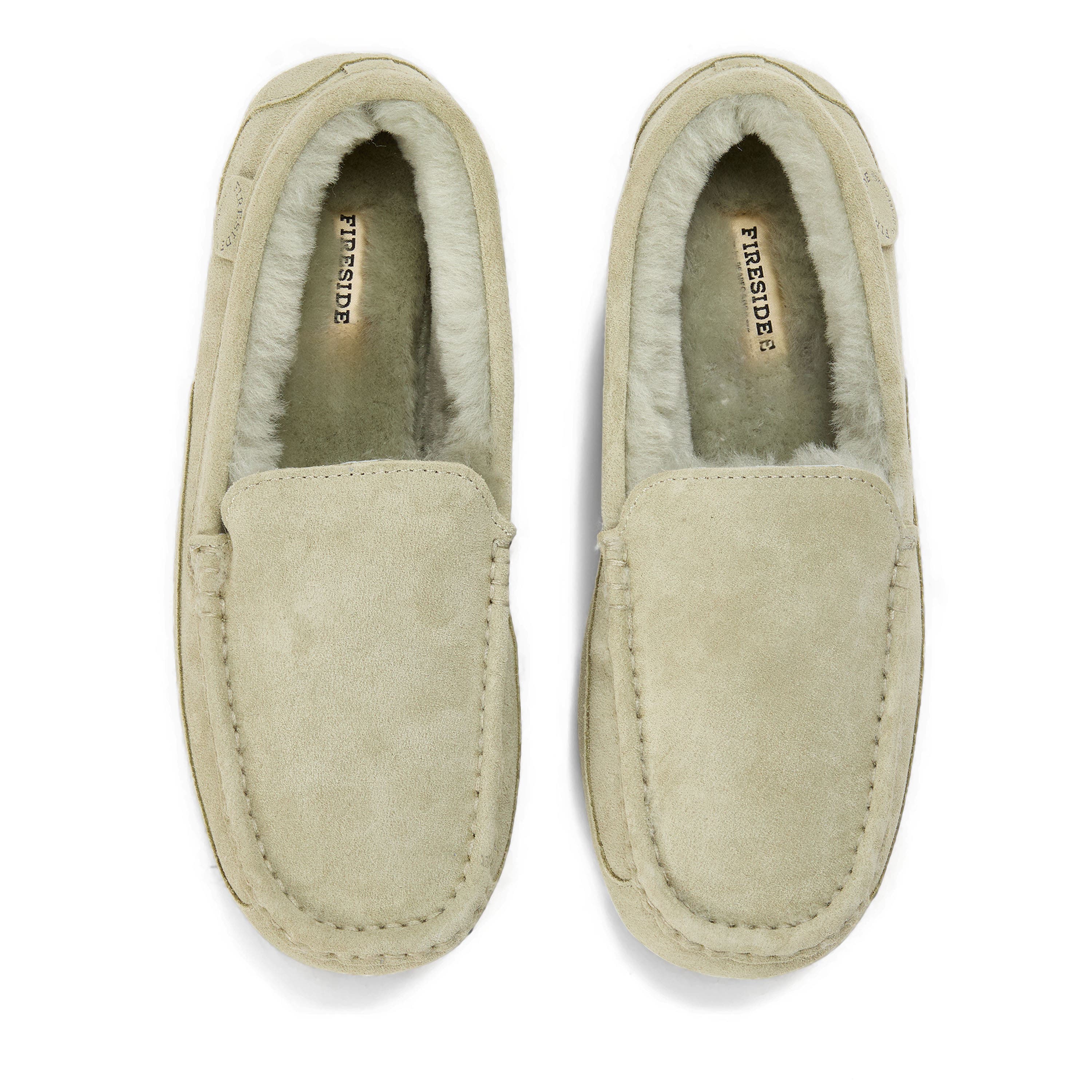 Fireside Melbourne Genuine Shearling Moccasin Slippers, Alternate, color, SEAGRASS