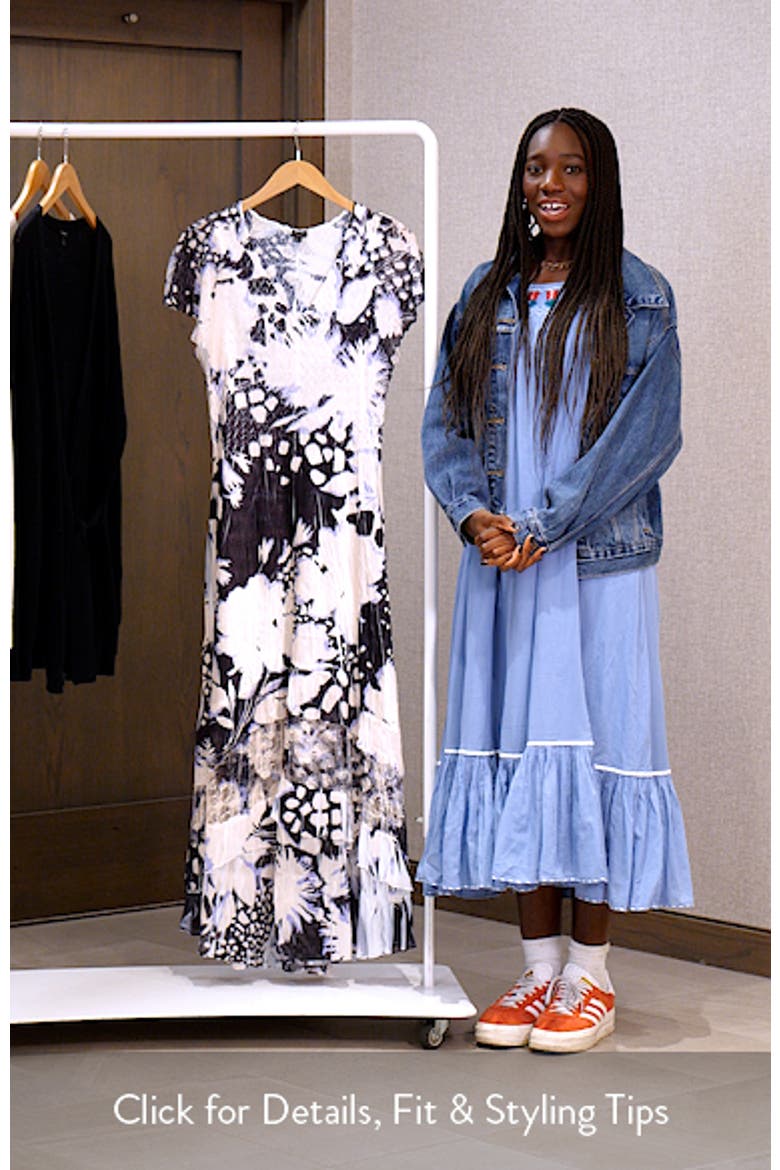 Lace Inset Charmeuse & Chiffon Maxi Cocktail Dress video