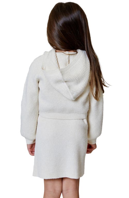 Design History Kids' Twofer Hooded Sweater Dress In White