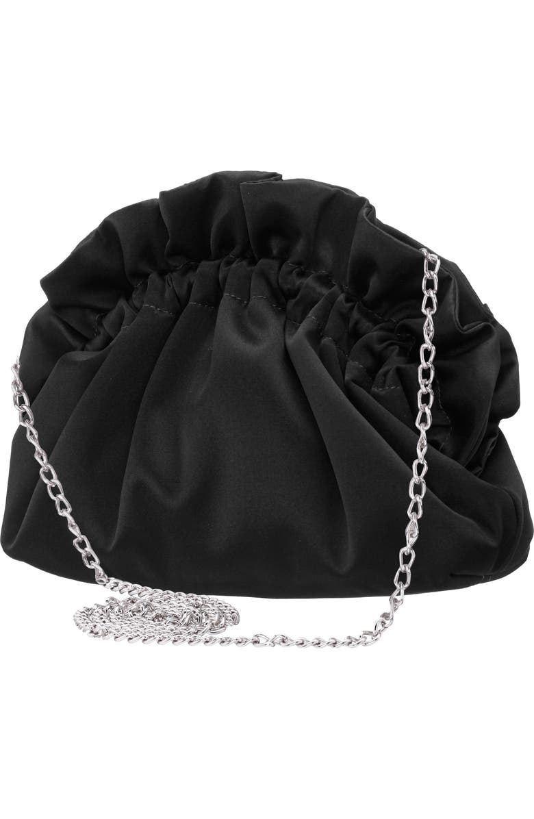 Nina Cristy Satin Clutch, Alternate, color, Black