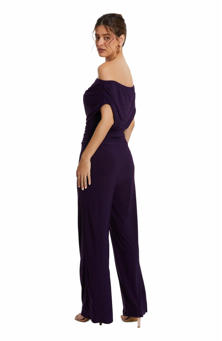 QUIZ ITY Bardot Palazzo Jumpsuit, Alternate, color, 