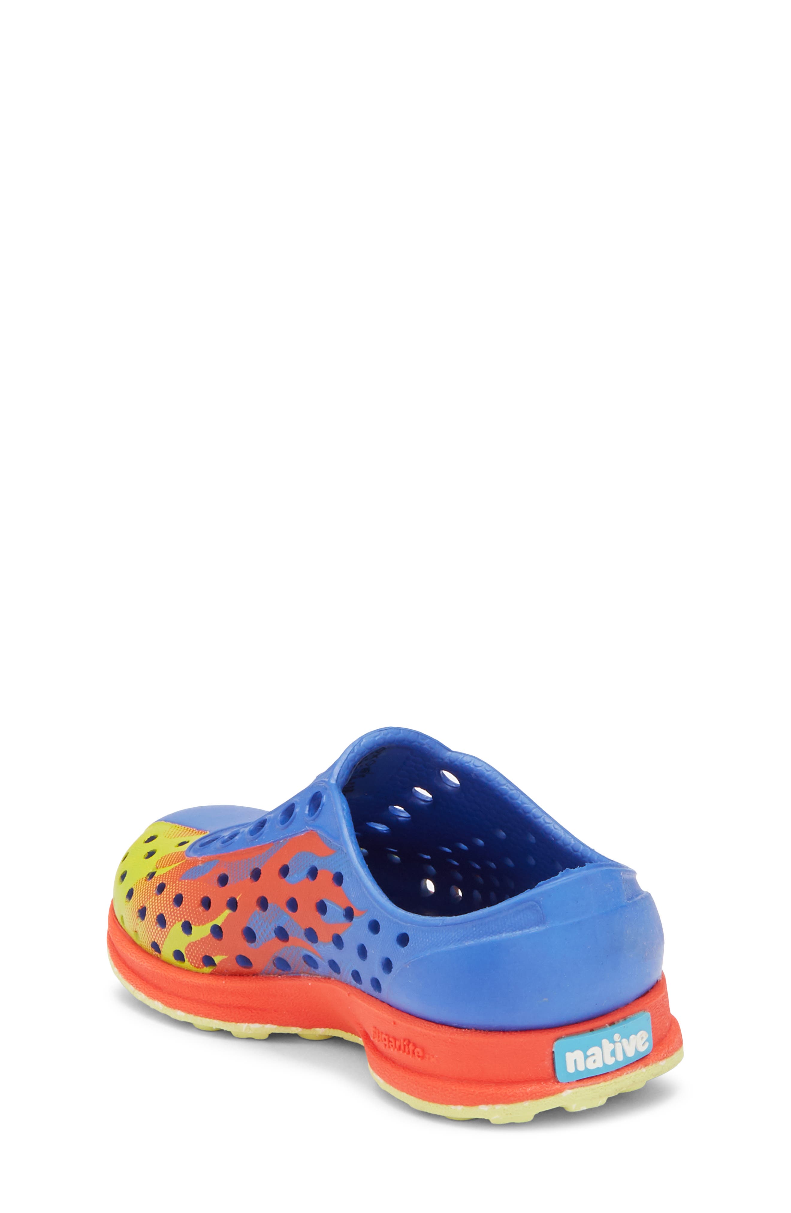 Native Shoes Robbie Floral Water Friendly Perforated Slip-On, Alternate, color, Uv Blue/ Red/ Chartreuse Flame