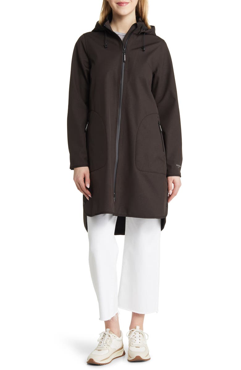 Ilse Jacobsen Hooded Water Repellent Rain Jacket, Alternate, color, Black