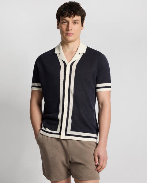 Linen Knit Camp Short Sleeve Shirt