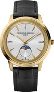 FREDERIQUE CONSTANT Classic Moonphase Leather Strap Watch, 37mm