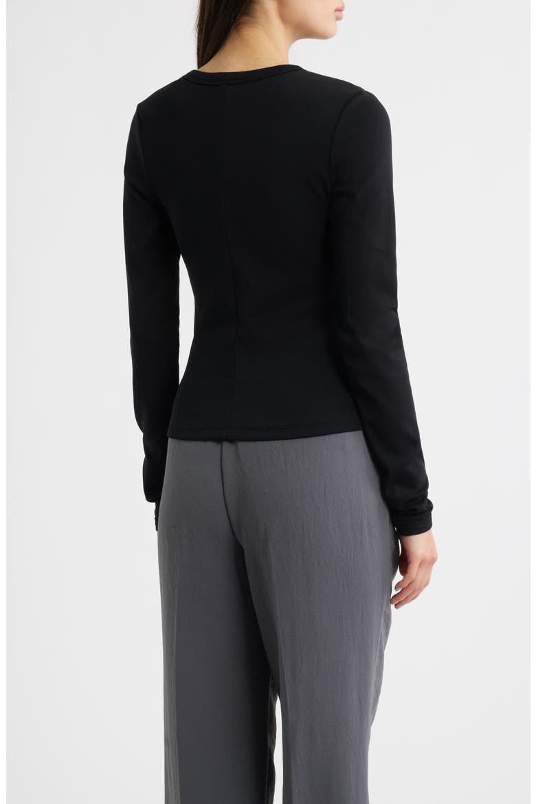 Reed Long Sleeve Scoop Neck Top, Alternate, color, BLACK