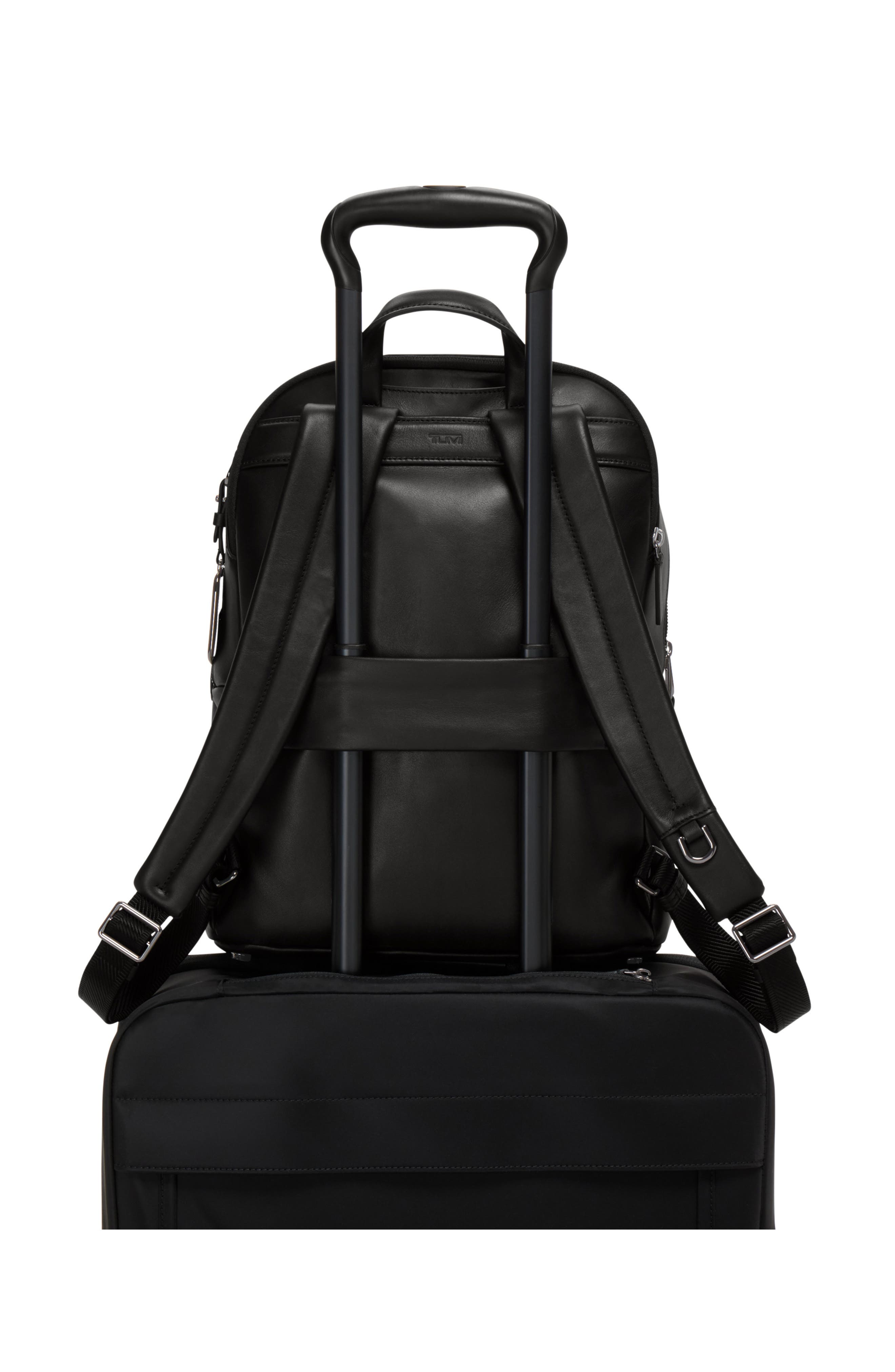 TUMI Holland Leather Backpack, Alternate, color, Black/ Light Gold