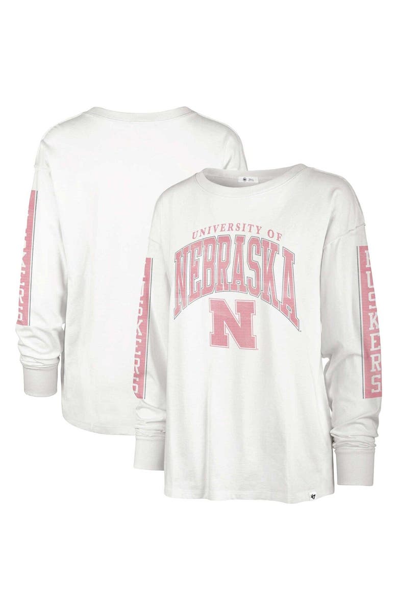 '47 Women's '47 White Nebraska Huskers Statement SOA 3-Hit Long Sleeve T-Shirt, Alternate, color, 