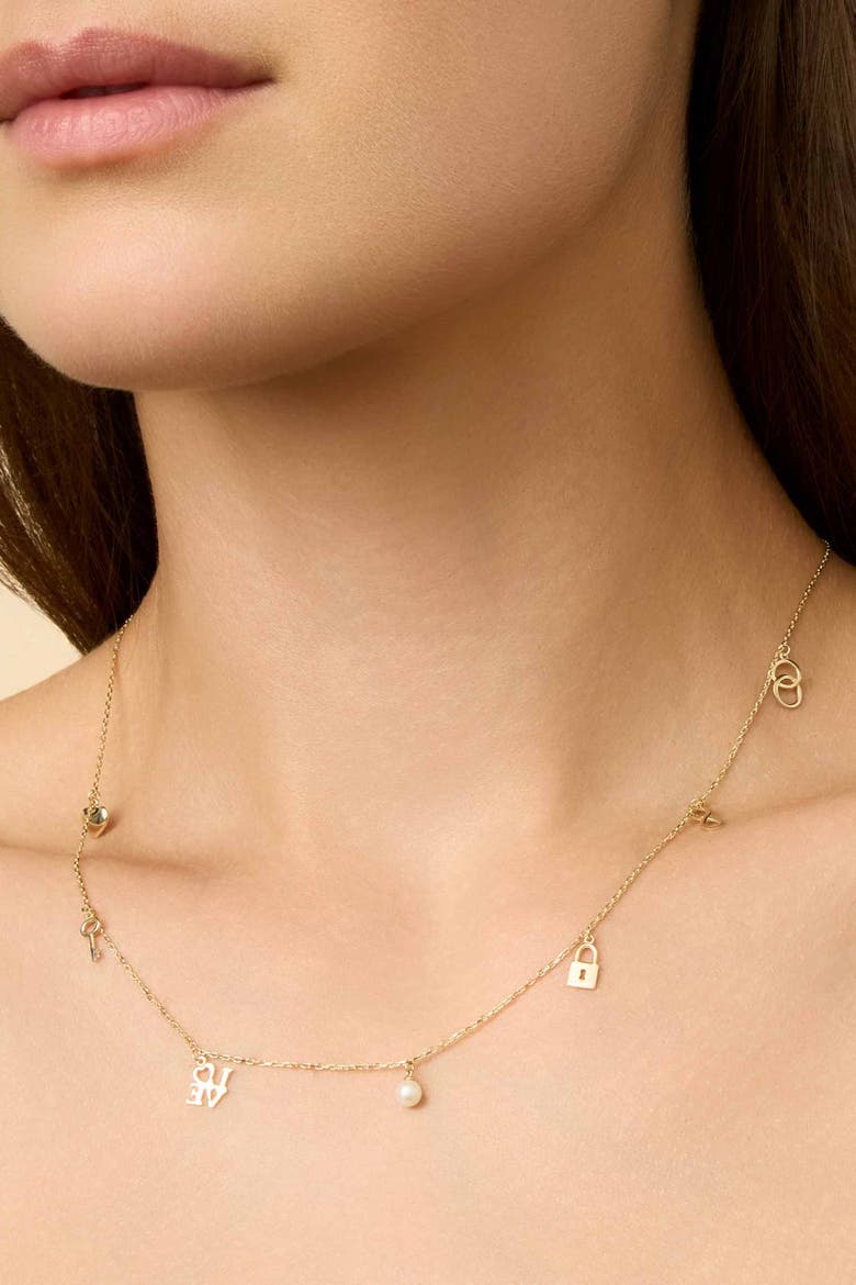 14K Yellow Gold Forever Yours Charm Necklace, Alternate, color, 14K Yellow Gold