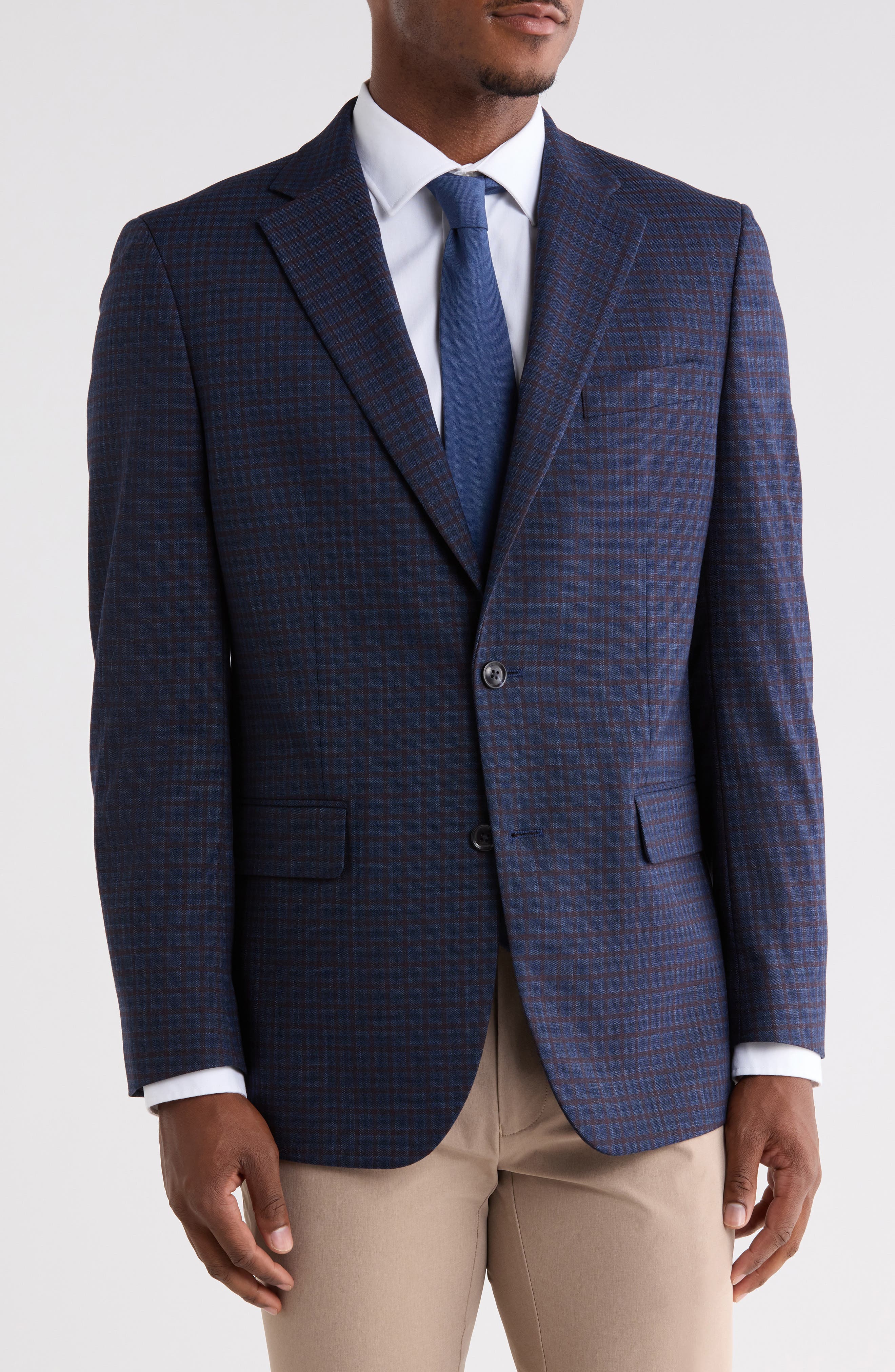 Check Notch Lapel Sport Coat