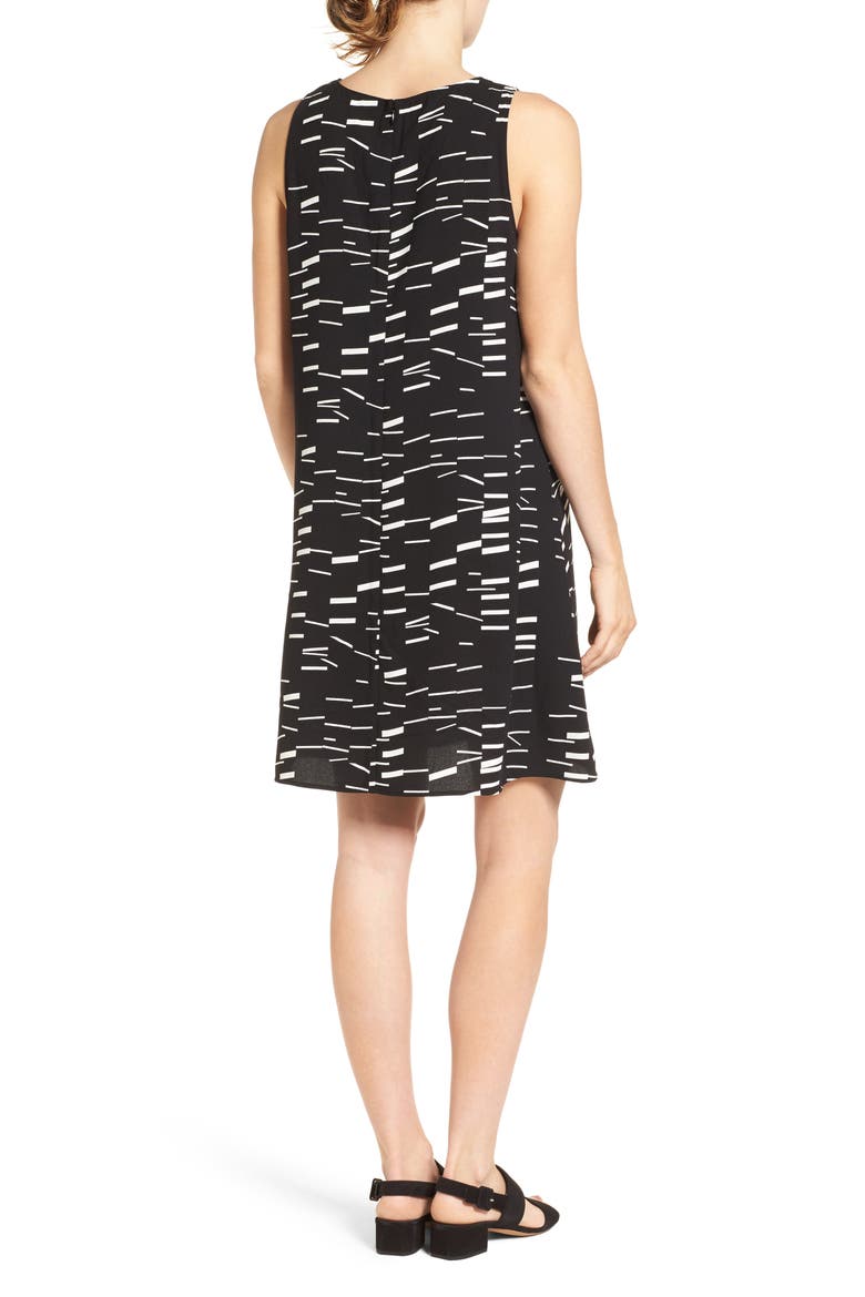 A-Line Dress, Alternate, color, BLACK- IVORY GEO