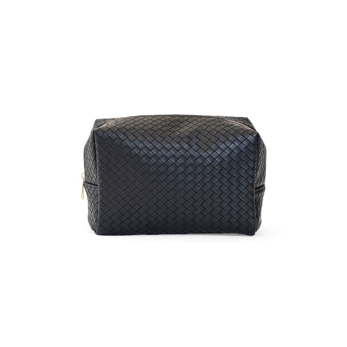 Woven Jet Cosmetic Bag, Main, color, Black