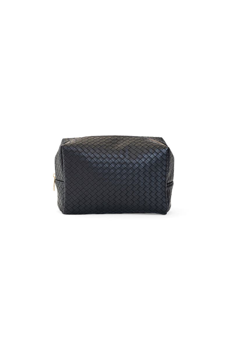 TRVL Design Woven Jet Cosmetic Bag, Main, color, Black
