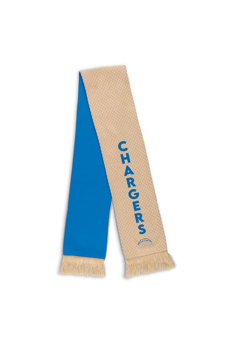 Women's WEAR by Erin Andrews Los Angeles Chargers Tonal Microcheck Scarf & Glove Set, Alternate, color, Tan