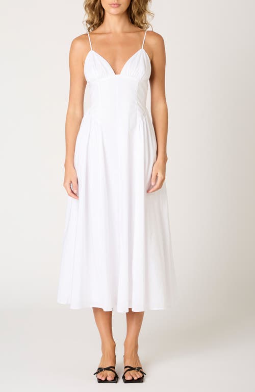 Nia Sydney Cotton Blend Midi Dress In White