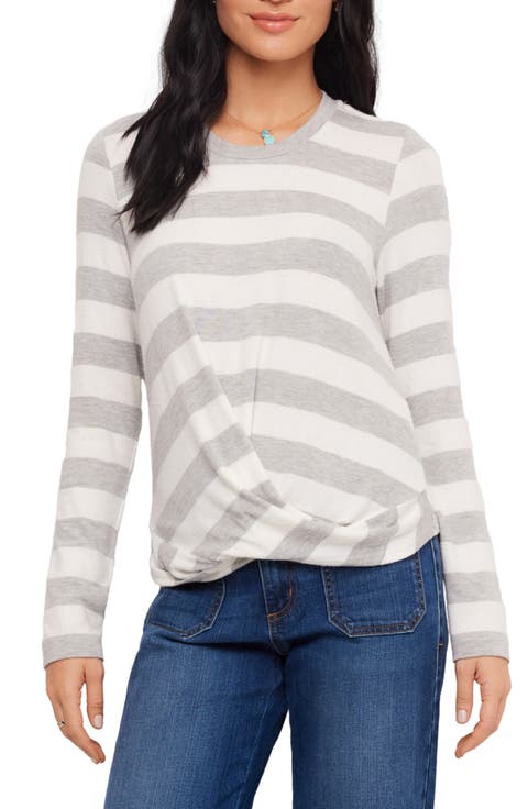 Drape Front Long Sleeve Top