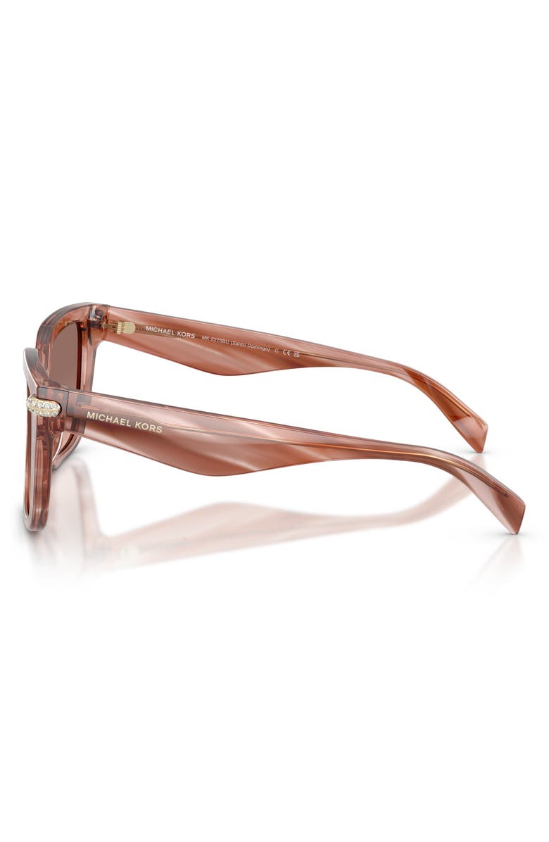 Michael Kors 52mm Santo Domingo Embellished Gradient Square Sunglasses, Alternate, color, Pink Horn / Brown Pink