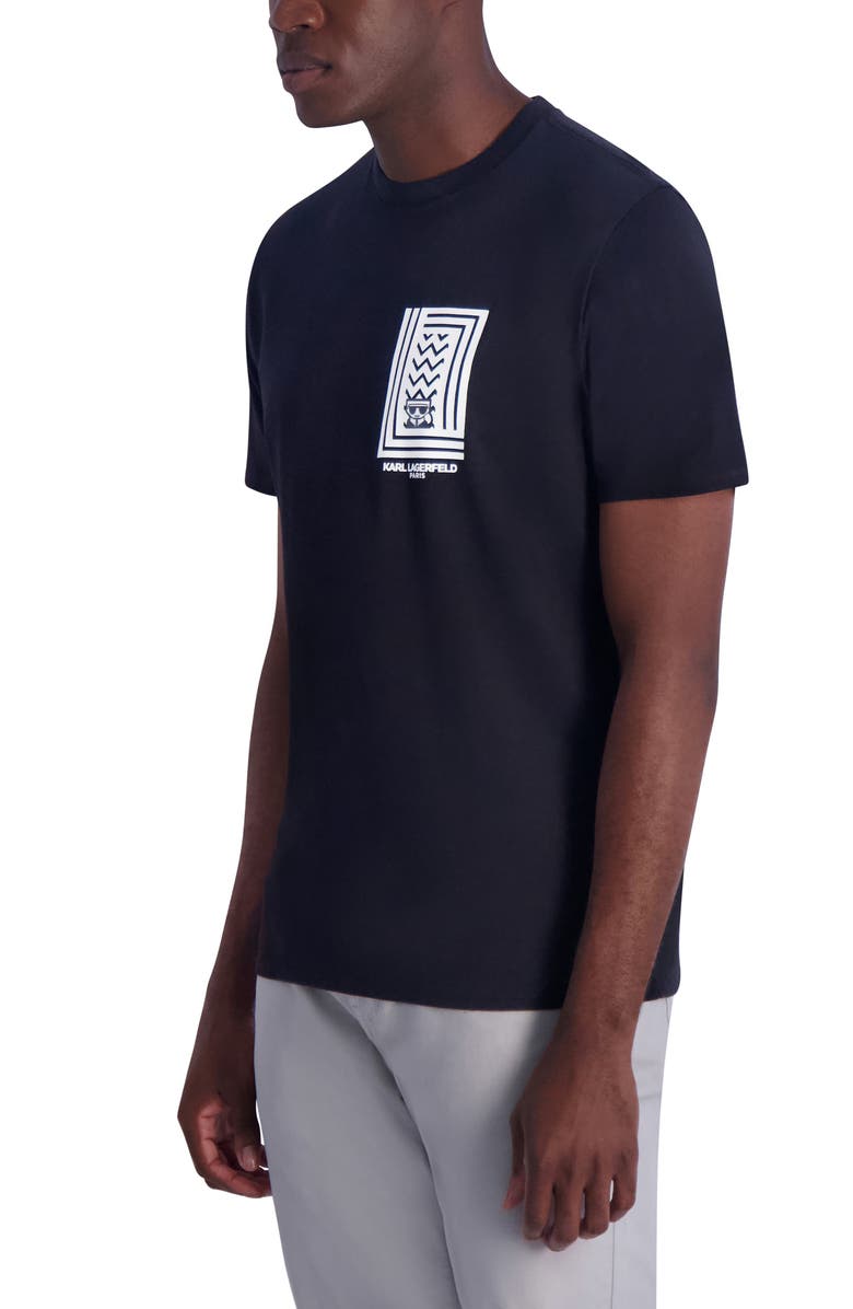 KARL LAGERFELD PARIS Rubberized Logo Cotton Graphic T-Shirt, Alternate, color,