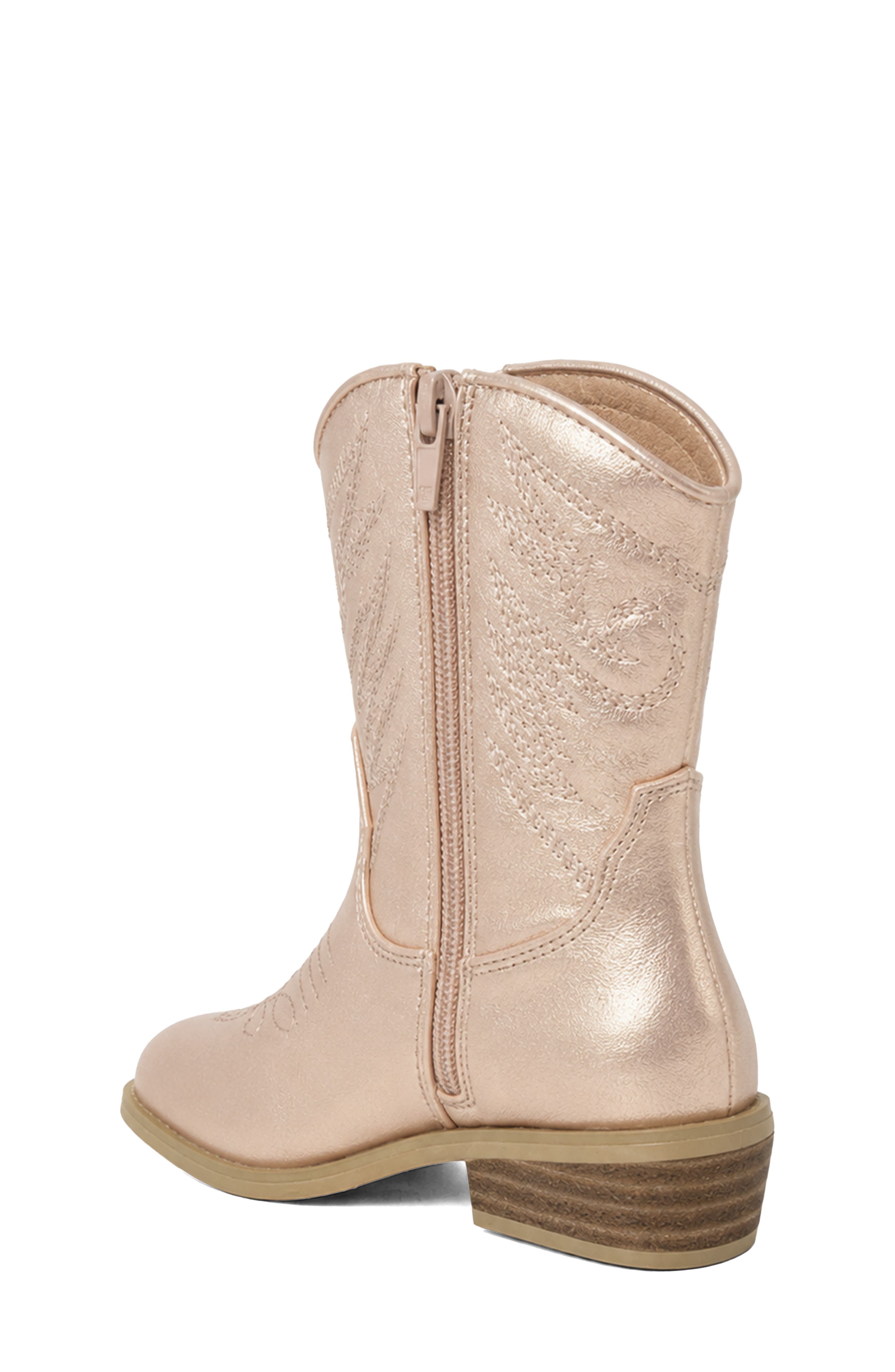 Kids' Zahara Western Boot, Alternate, color, ROSE GOLD