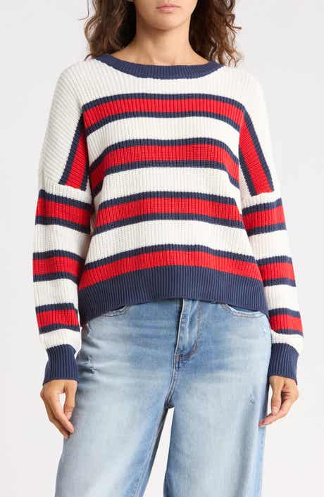 Stripe Boxy Crewneck Sweater