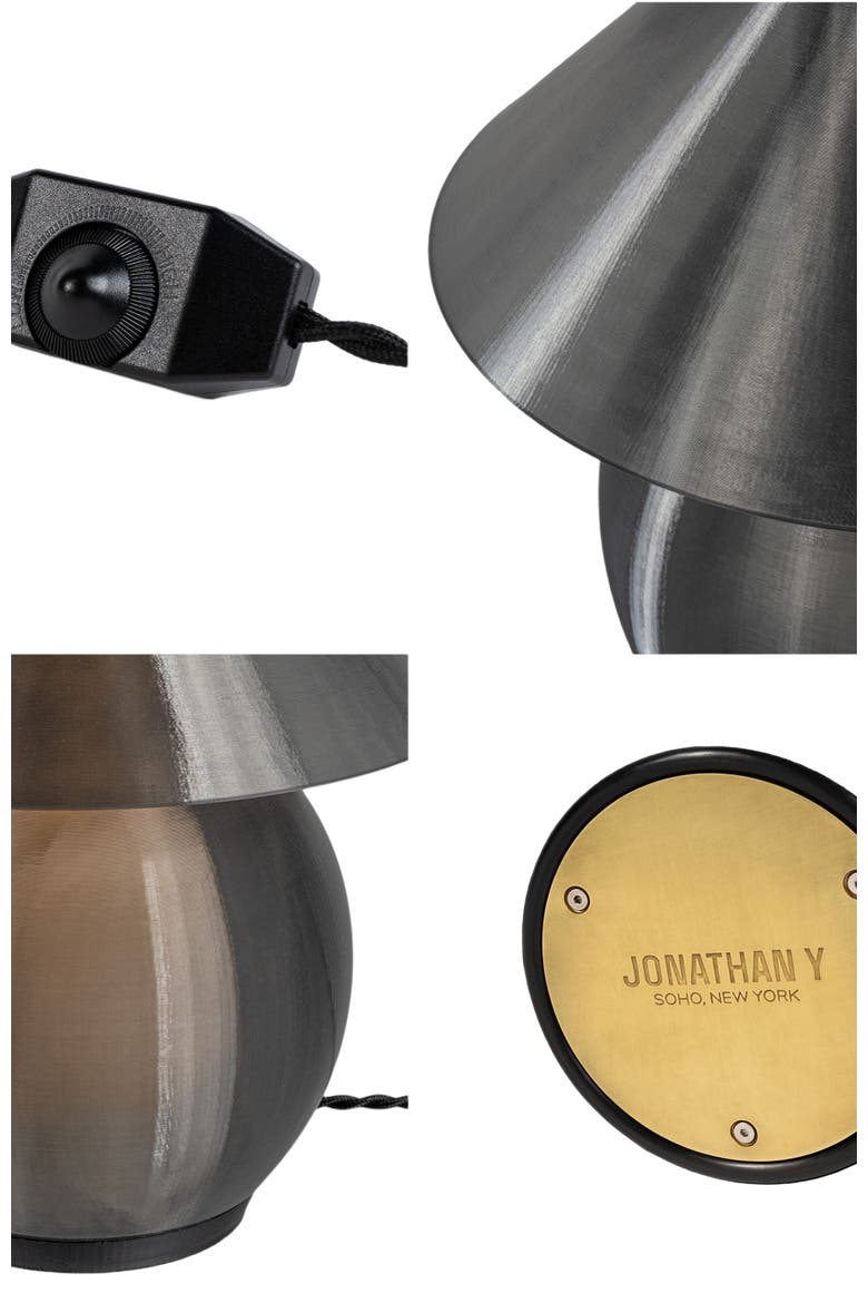 Opal 13" Modern Contemporary Plant-Based PLA 3D Printed Dimmable LED Table Lamp, Alternate, color, Dark Smoke/Black
