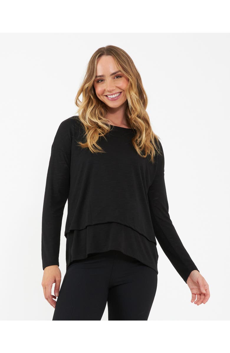 Ripe Maternity Jazmin Long Sleeve Nursing Top Black, Main, color, Black