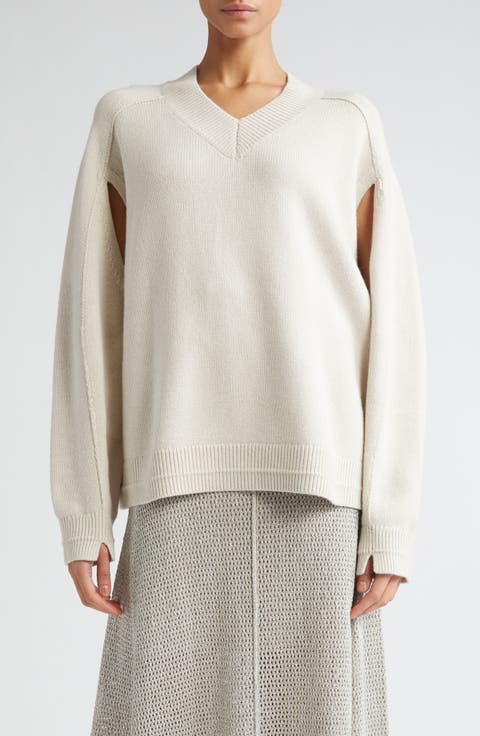 Cape Sleeve Organic Cotton & Recycled Cashmere Sweater