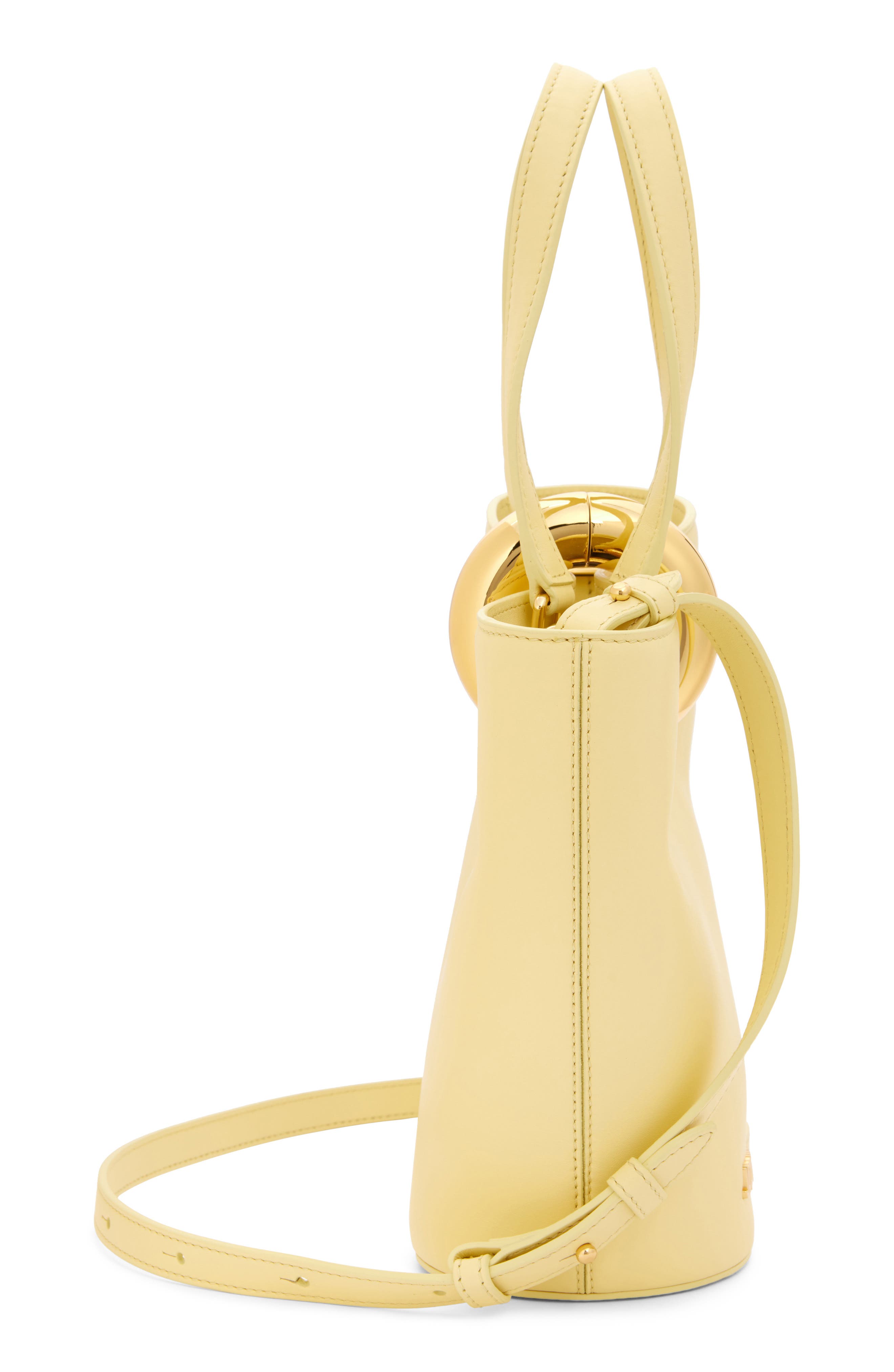 Le Petit Bambola Leather Bucket Bag, Alternate, color, LIGHT YELLOW 210