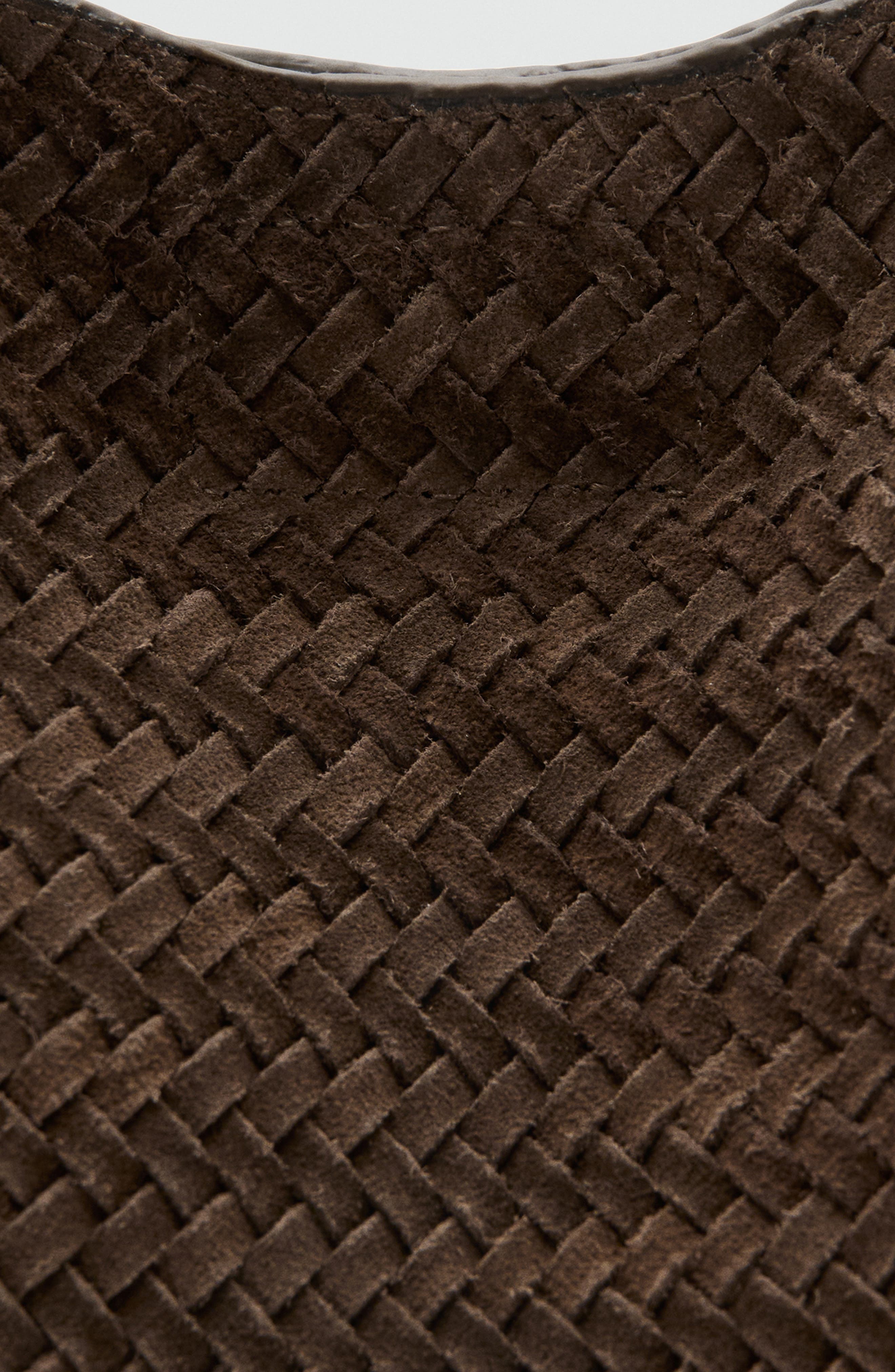 MANGO Woven Leather Shoulder Bag, Alternate, color, 