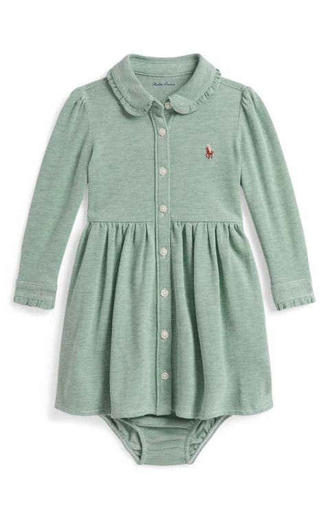 Kids' Cotton Mesh Polo Bodysuit Dress