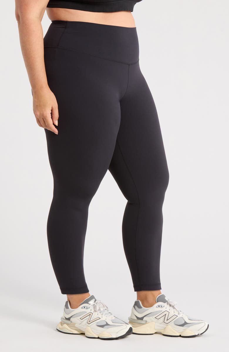 Zella Studio Luxe High Waist 7/8 Leggings, Alternate, color, Black