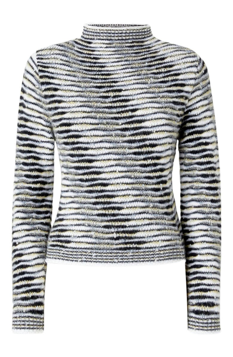 Missoni Mock Neck Sweater With Flame Pattern, Alternate, color, Black & Grey