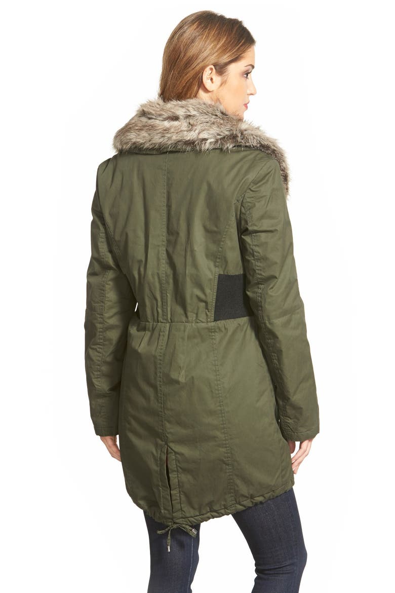 Faux Fur Trim Utility Parka, Alternate, color, SPRUCE